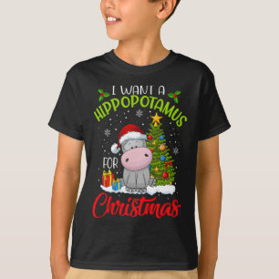 Camiseta Quiero Hipopótamo Para Navidades Xmas Hippo Para