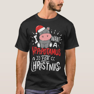 Camiseta Quiero Hippopótamo Para Navidades Hippo Xmas Regal
