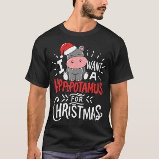 Camiseta Quiero Hippopótamo Para Navidades Hippo Xmas Regal
