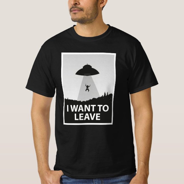Camiseta Quiero irme poster (Anverso)