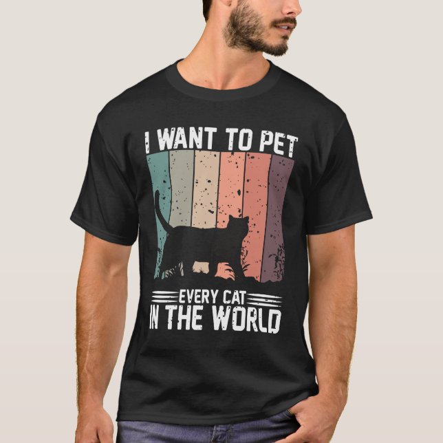 Camiseta quiero mascota a cada gato del mundo (Anverso)