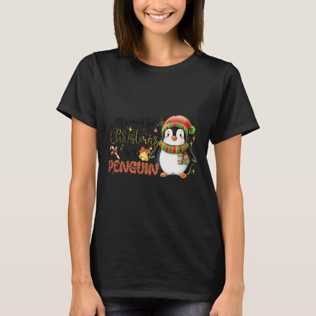 Camiseta Quiero Navidades Es Un Pingüino Feliz Navidad (Anverso)