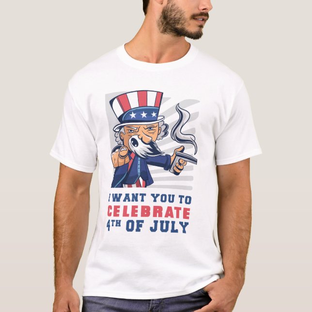 Camiseta Quiero que celebres el 4 de julio (Anverso)