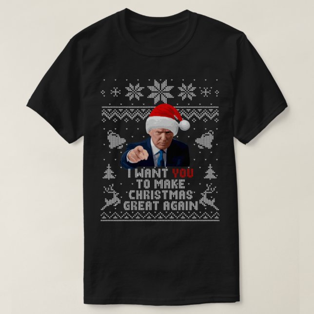 Camiseta Quiero Que Hagas Grandes Navidades De Nuevo (Diseño del anverso)