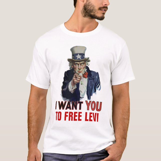 Camiseta Quiero que "LIBEREN A LEVI". (Anverso)
