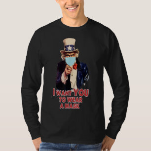 Camiseta Quiero que lleves una máscara - Divertido tío Sam 