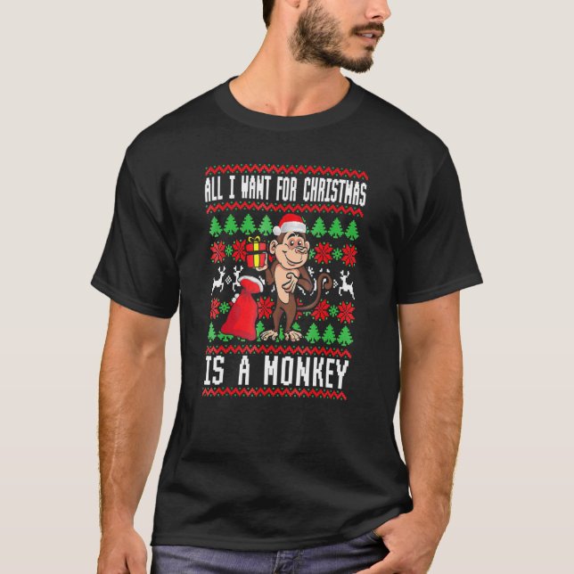 Camiseta Quiero Que Los Navidades Sean Un Mono Chica Feo (Anverso)