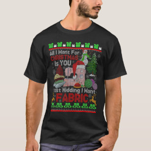 Camiseta Quiero Que Los Navidades Tejan Yarn Tejiendo Fea