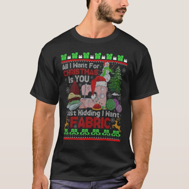 Camiseta Quiero Que Los Navidades Tejan Yarn Tejiendo Fea (Anverso)