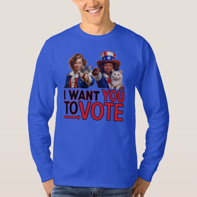 Camiseta QUIERO QUE VOTES (Gatos Damas) (Anverso)