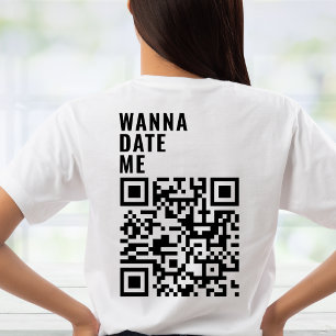 Camiseta Quiero salir conmigo Personalizado Código QR Escan