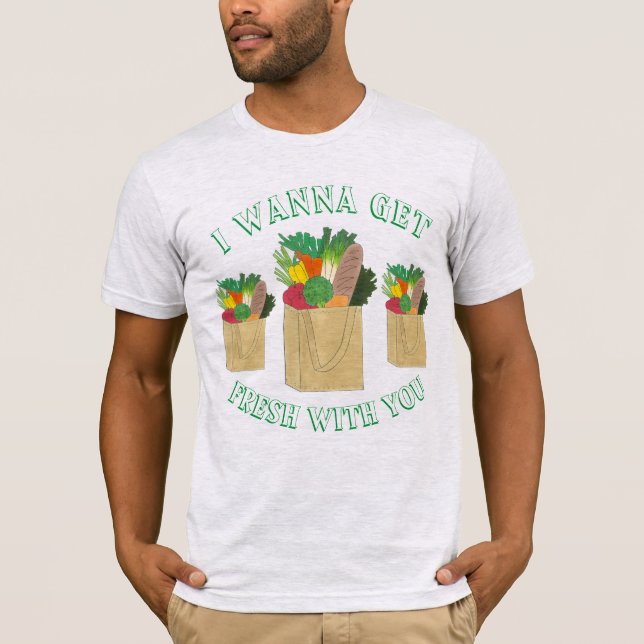 Camiseta Quiero Salir Fresco Con Tu Comida De Compra De Com (Anverso)