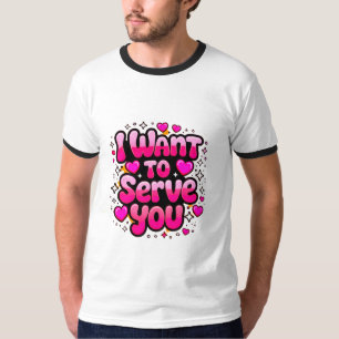 Camiseta Quiero servirle - Cute Heart Design Men's