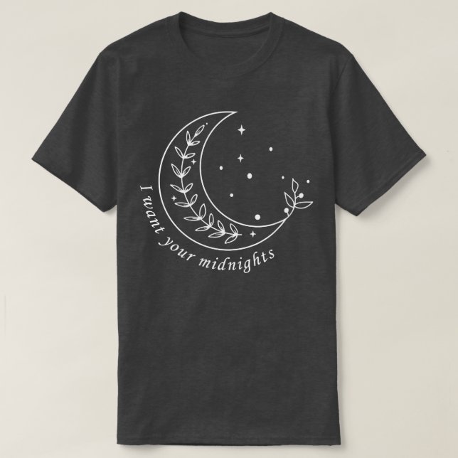 Camiseta Quiero tus noches de media noche (Diseño del anverso)