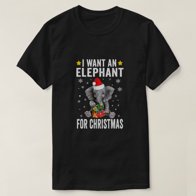 Camiseta Quiero Un Elefante Para Navidades Elefantes Pajama (Diseño del anverso)