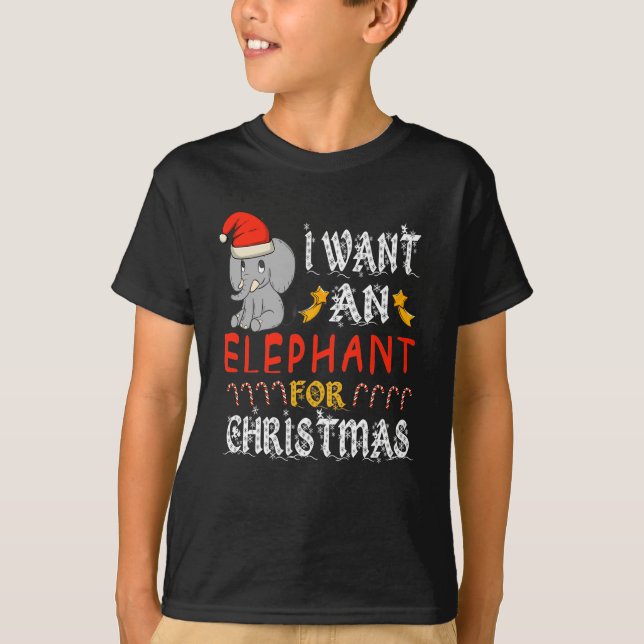 Camiseta Quiero Un Elefante Para Navidades Xmas Elephant (Anverso)