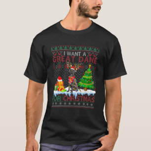 Camiseta Quiero Un Gran Danés Para Los Navidades Que Lo Hac