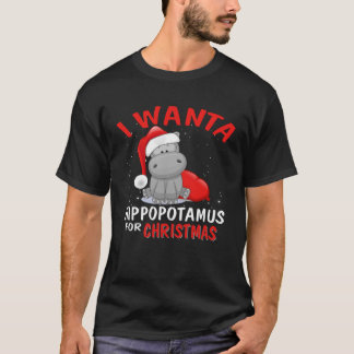Camiseta Quiero Un Hipopótamo Para Los Navidades Animales C