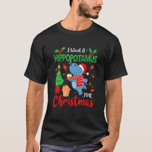 Camiseta Quiero Un Hipopótamo Para Los Navidades Cute Hippo