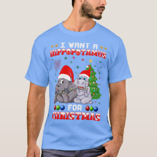 Camiseta Quiero Un Hipopótamo Para Los Navidades Cute Hippo