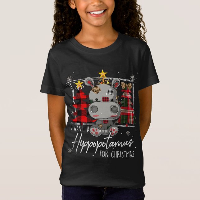 Camiseta Quiero Un Hipopótamo Para Los Navidades Cute Hippo (Anverso)