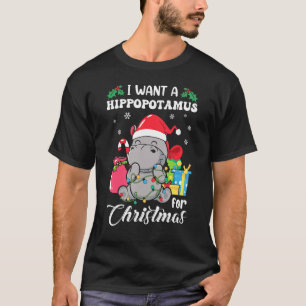 Camiseta Quiero Un Hipopótamo Para Los Navidades Hippo Chri