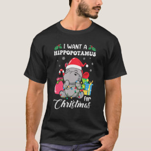 Camiseta Quiero Un Hipopótamo Para Los Navidades Hippo Chri