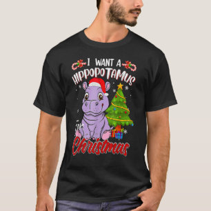 Camiseta Quiero Un Hipopótamo Para Los Navidades Hippo Paja