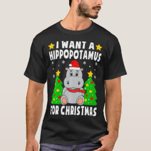 Camiseta Quiero Un Hipopótamo Para Los Navidades Hippo Paja