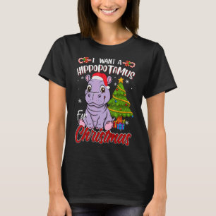 Camiseta Quiero Un Hipopótamo Para Los Navidades Hippo Paja