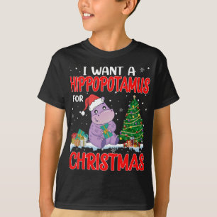 Camiseta Quiero Un Hipopótamo Para Los Navidades Ilumina Hi