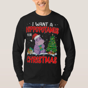 Camiseta Quiero Un Hipopótamo Para Los Navidades Ilumina Hi