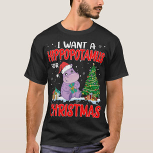 Camiseta Quiero Un Hipopótamo Para Los Navidades Ilumina Hi