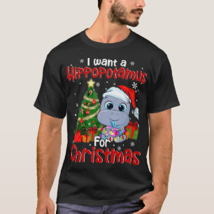 Camiseta Quiero Un Hipopótamo Para Los Navidades Santa Hipp