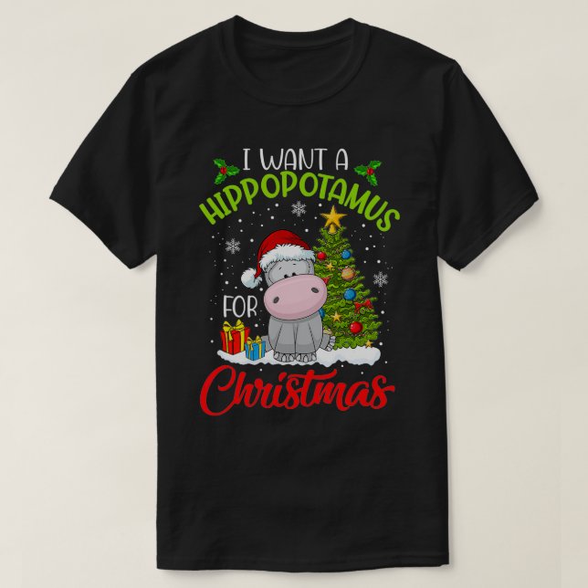 Camiseta Quiero un hipopótamo para Navidades (Diseño del anverso)