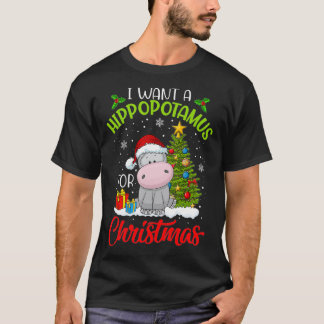 Camiseta Quiero un hipopótamo para Navidades