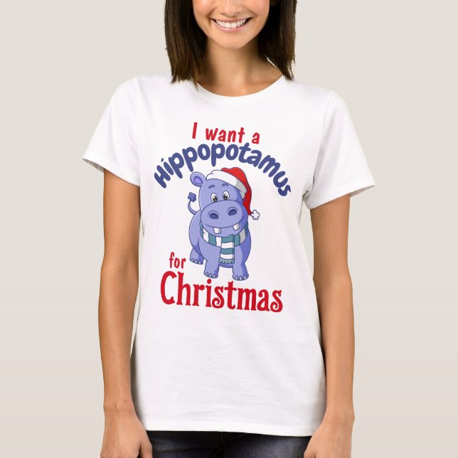 Camiseta Quiero un hipopótamo para Navidades (Anverso)