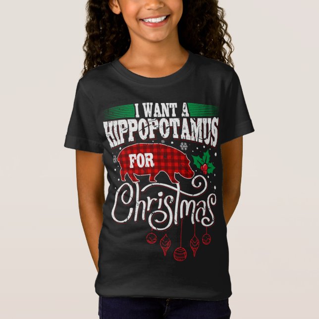 Camiseta Quiero un hipopótamo para Navidades (Anverso)