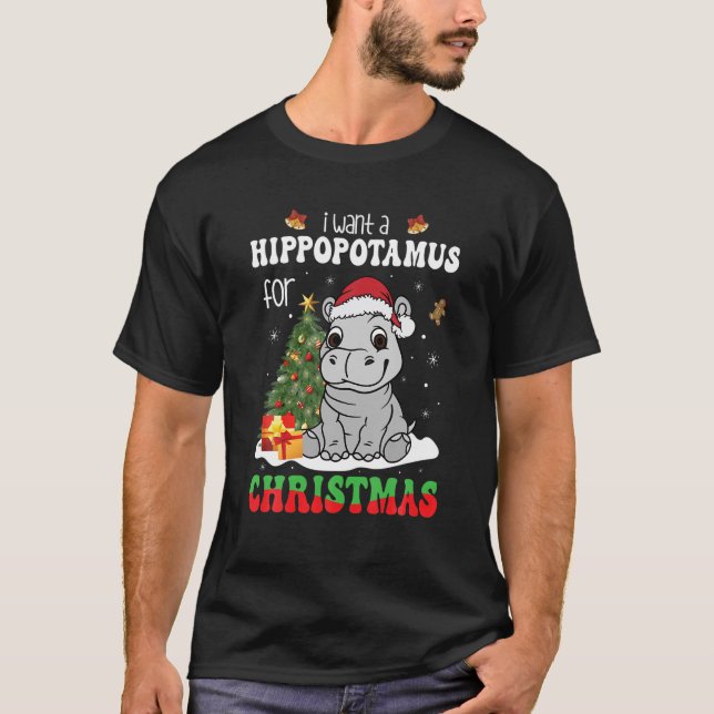 Camiseta Quiero un hipopótamo para Navidades (Anverso)