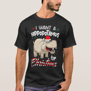 Camiseta Quiero un hipopótamo para Navidades