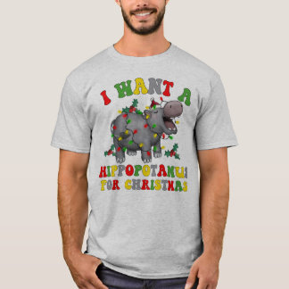 Camiseta Quiero Un Hipopótamo Para Navidades Divertido Retr