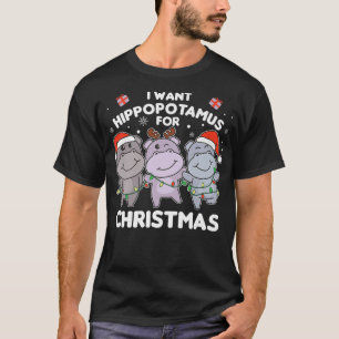 Camiseta Quiero un hipopótamo para Navidades dulces hipopót