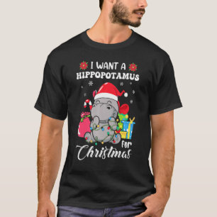 Camiseta Quiero Un Hippopótamo Para Navidades Cuidados De N