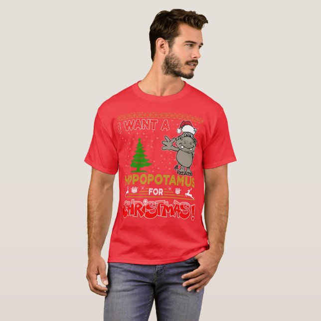 Camiseta quiero un hippopotamus para el navidad (Anverso completo)