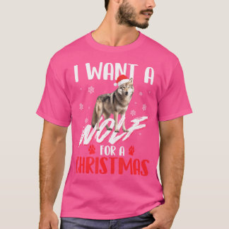 Camiseta Quiero Un Lobo Para Una Vida Silvestre Navidad Wol