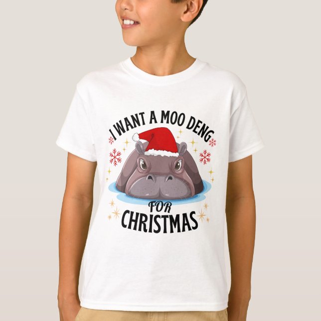 Camiseta quiero un moo deng para navidades (Anverso)