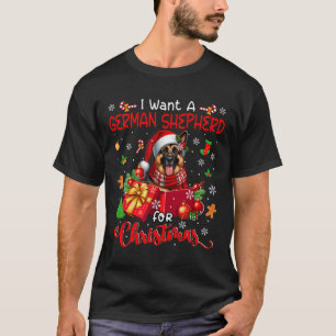 Camiseta Quiero Un Pastor Alemán Para Los Navidades Santa D