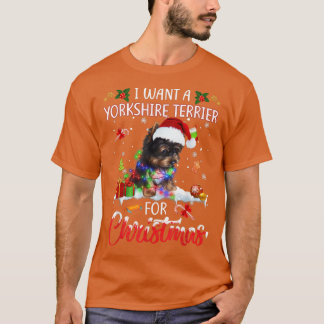 Camiseta Quiero Un Terrier De Yorkshire Para Los Navidades
