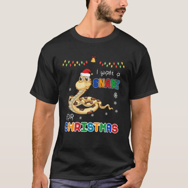 Camiseta Quiero Una Serpiente Para Navidades De Nochebuena  (Anverso)