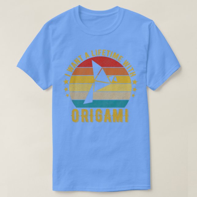 Camiseta Quiero una vida con el divertido diseño del origam (Diseño del anverso)